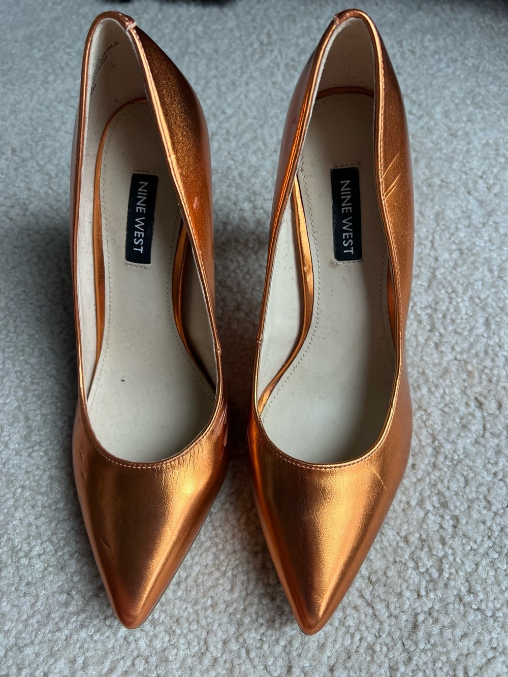 Nine West Metallic Copper Pointed Pumps